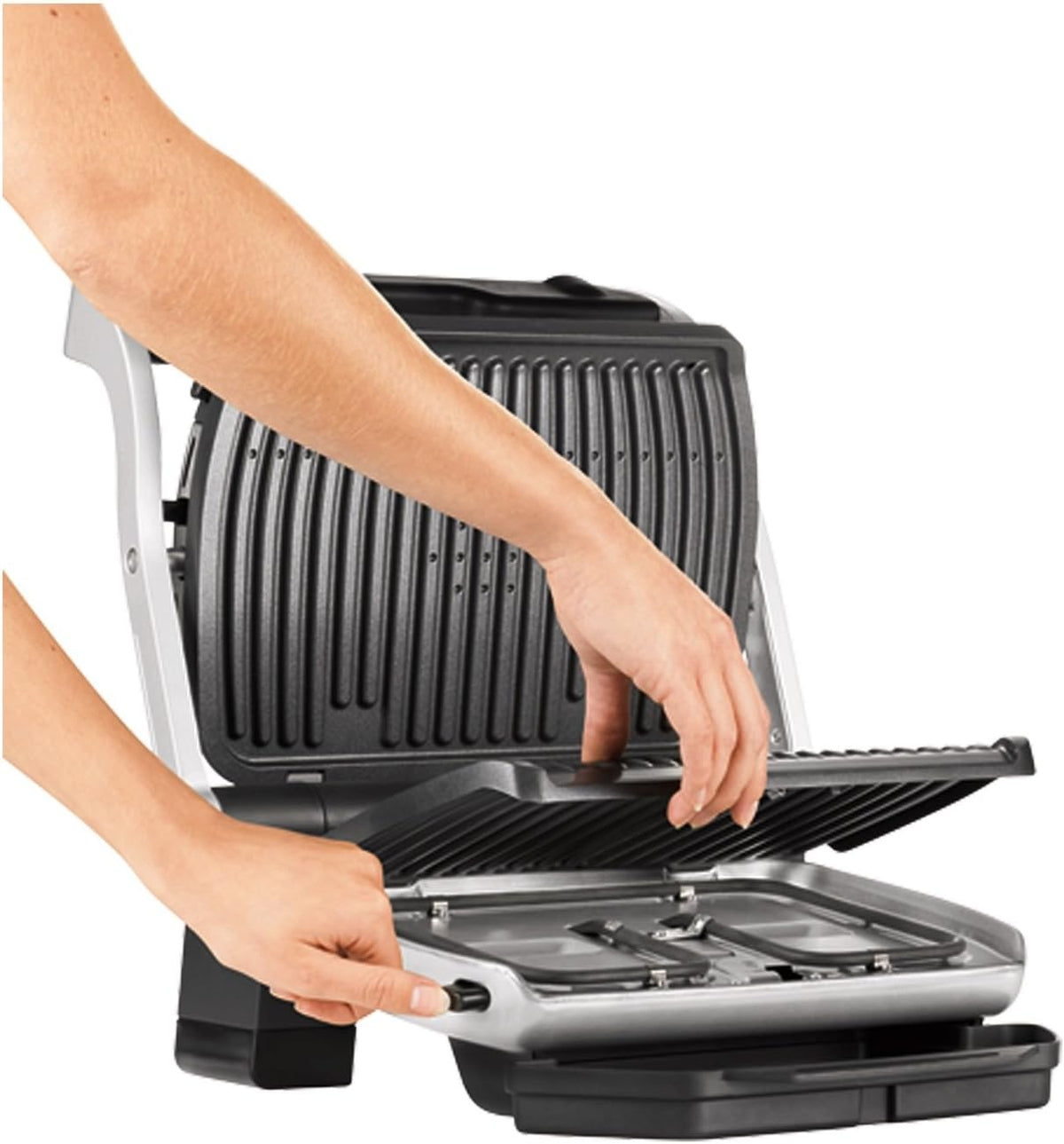 T-fal Optigrill, Electric Indoor Grill, 6 Auto Cooking Modes, Smart Sensor Techology, Nonstick removable plates, Stainless Steel Exterior, Panini Press, Precision Grilling - PuriLite