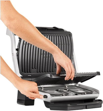 T-fal Optigrill, Electric Indoor Grill, 6 Auto Cooking Modes, Smart Sensor Techology, Nonstick removable plates, Stainless Steel Exterior, Panini Press, Precision Grilling - PuriLite