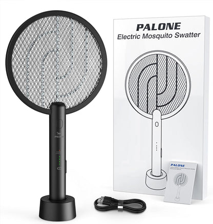 PALONE Bug Zapper Racket, 4000V Electric Fly Swatter, 2 in 1 Electric Zapper with USB Rechargeable, Fly Zapper for Kitchen, Home, Garden - PuriLite