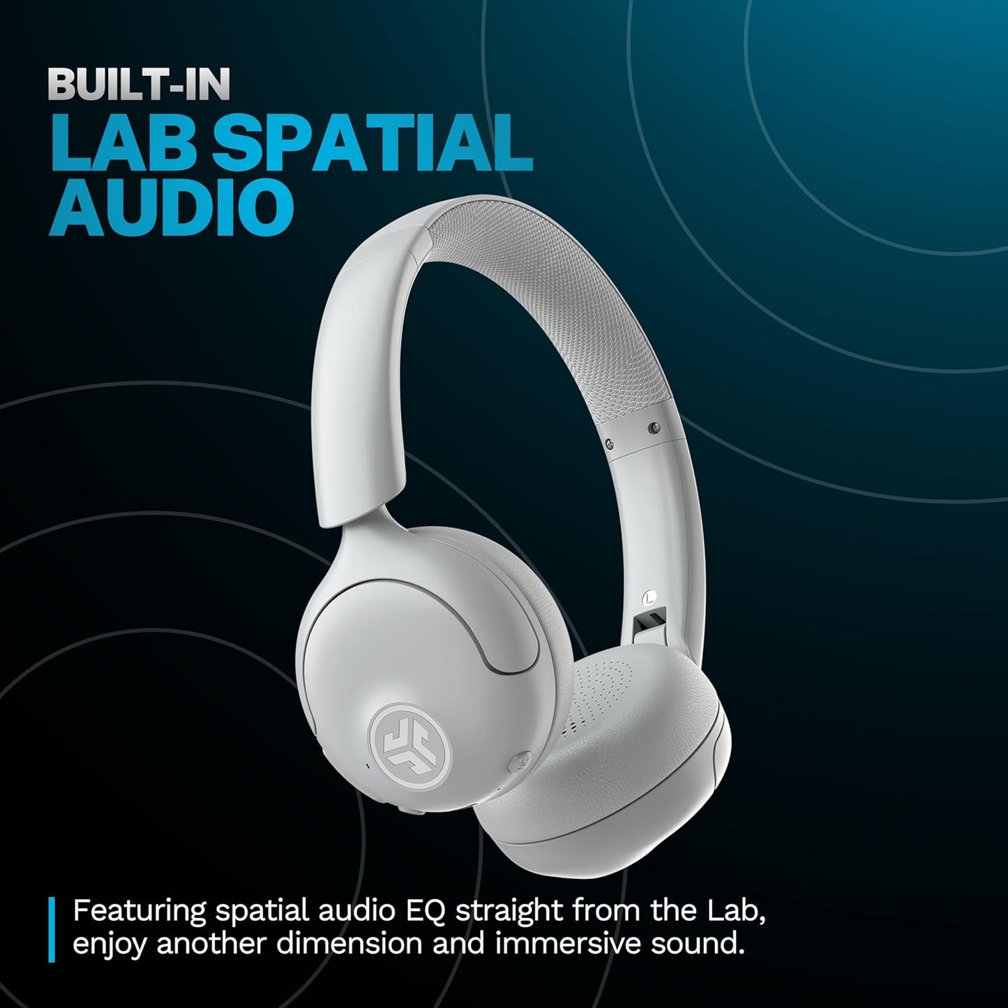 JLab Go Lux ANC Wireless Headphones, Cloud White, Hybrid Active Noise Cancelling, Premium On-Ear Bluetooth Headset, Customizable Sound, Be Aware Mode, Cloud Foam Comfort, Multipoint Connection - PuriLite