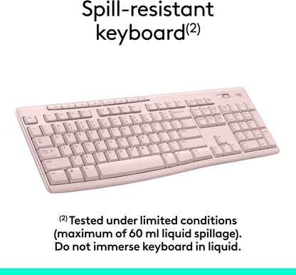 Logitech MK295 Wireless Mouse & Keyboard Combo with SilentTouch Technology, Full Numpad, Advanced Optical Tracking, Lag-Free Wireless, 90% Less Noise - Graphite - PuriLite