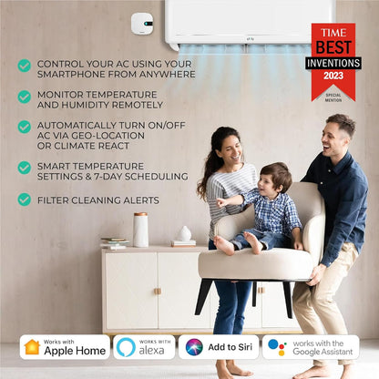 Sensibo Air PRO - Air Conditioner Smart Controller & Air Quality Sensor. Smart Thermostat for Mini Split, Window, Portable AC. Temp & Humidity Sensors. Google, Alexa, Siri & Apple HomeKit Compatible - PuriLite