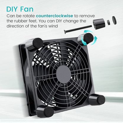 Wathai Cooling Case Fan for Receiver DVR Xbox TV Box Router 120mm x 25mm 5V USB Power - PuriLite