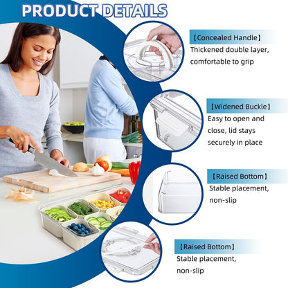 Pure Future 50-Piece Large Airtight Food Storage Containers with Lids, BPA-Free Stackable & Microwave Safe Kitchen Set for Meal Prep, Freezer Use - 25 Containers & Lids, Leakproof Design - PuriLite