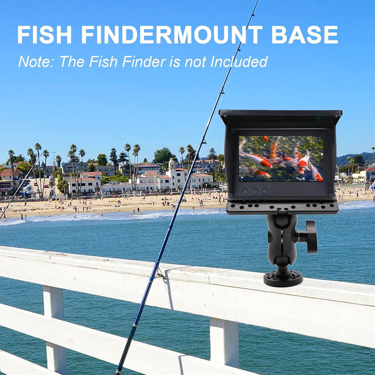 MDEOOSKY Fish Finder Mount Base, Bracket, Mounting Plate - Medium Arm Marine Electronic Mount, Adjustable Rack Replacement for Garmin GPSMAP Striker 5 Plus 5cv - PuriLite