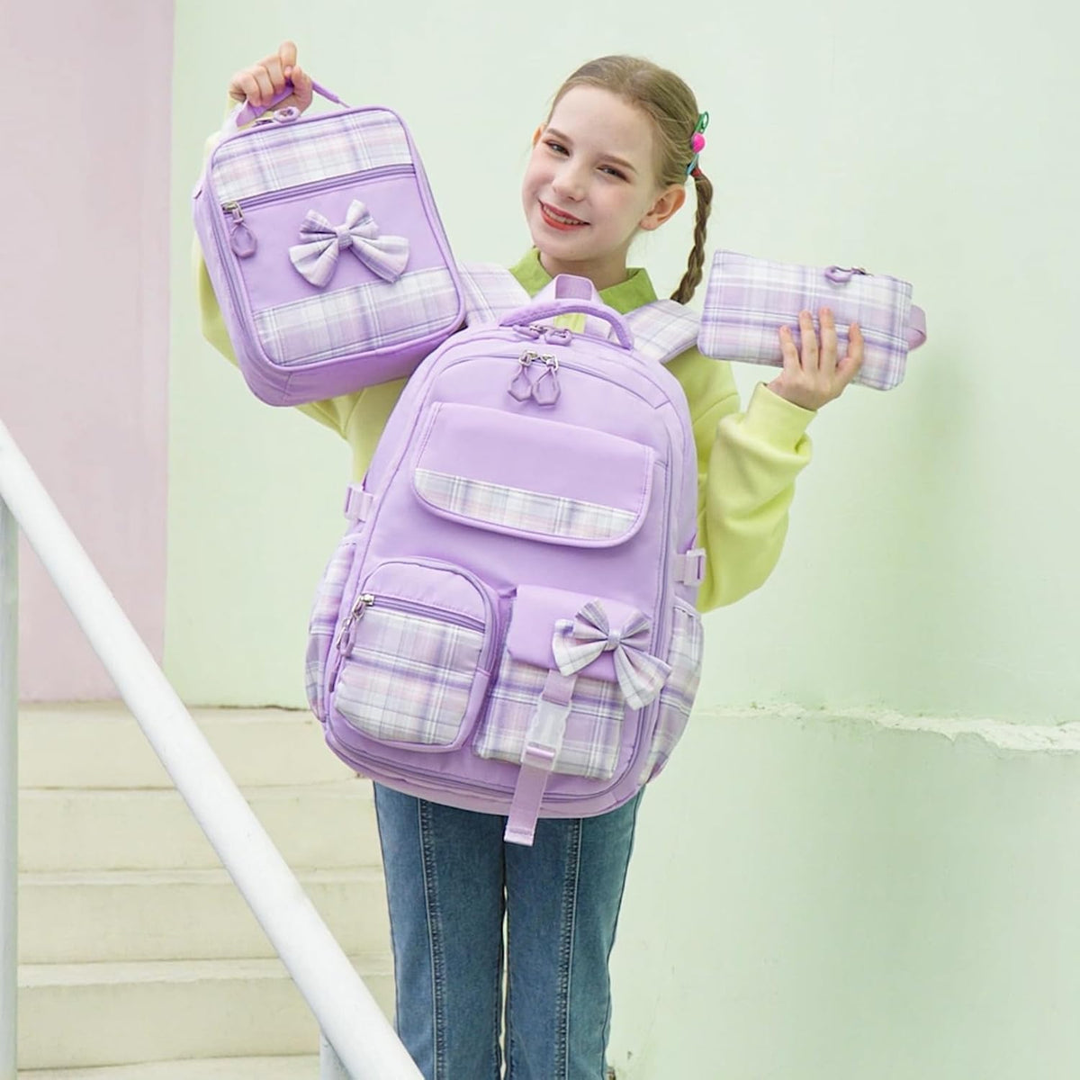 ACESAK Girls Backpack - 3PCS Backpack for Girls Cute School Backpacks for Girls Kindergarten - PuriLite