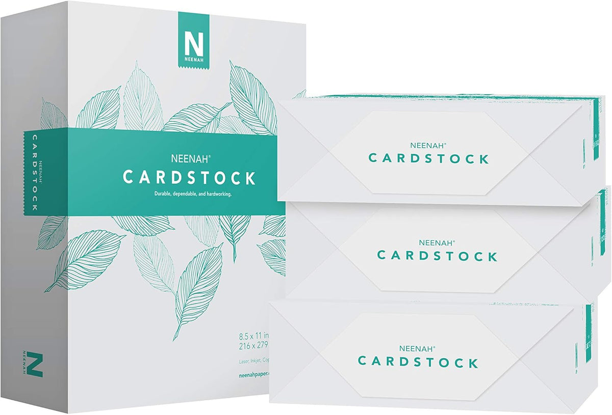 Neenah Coverstock, Bright White, 325 Sheets, 65 lb/176 gsm, 96 Brightness, 8.5" x 11" - MORE SHEETS! (91632), Ream - PuriLite