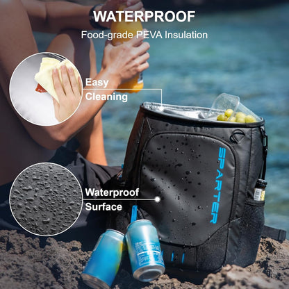SPARTER Backpack Cooler Insulated Leak Proof 33/49 Cans, 2 Insulated Compartments Thermal Bag, Portable Lightweight Beach Travel Camping Lunch Backpack for Men and Women - PuriLite