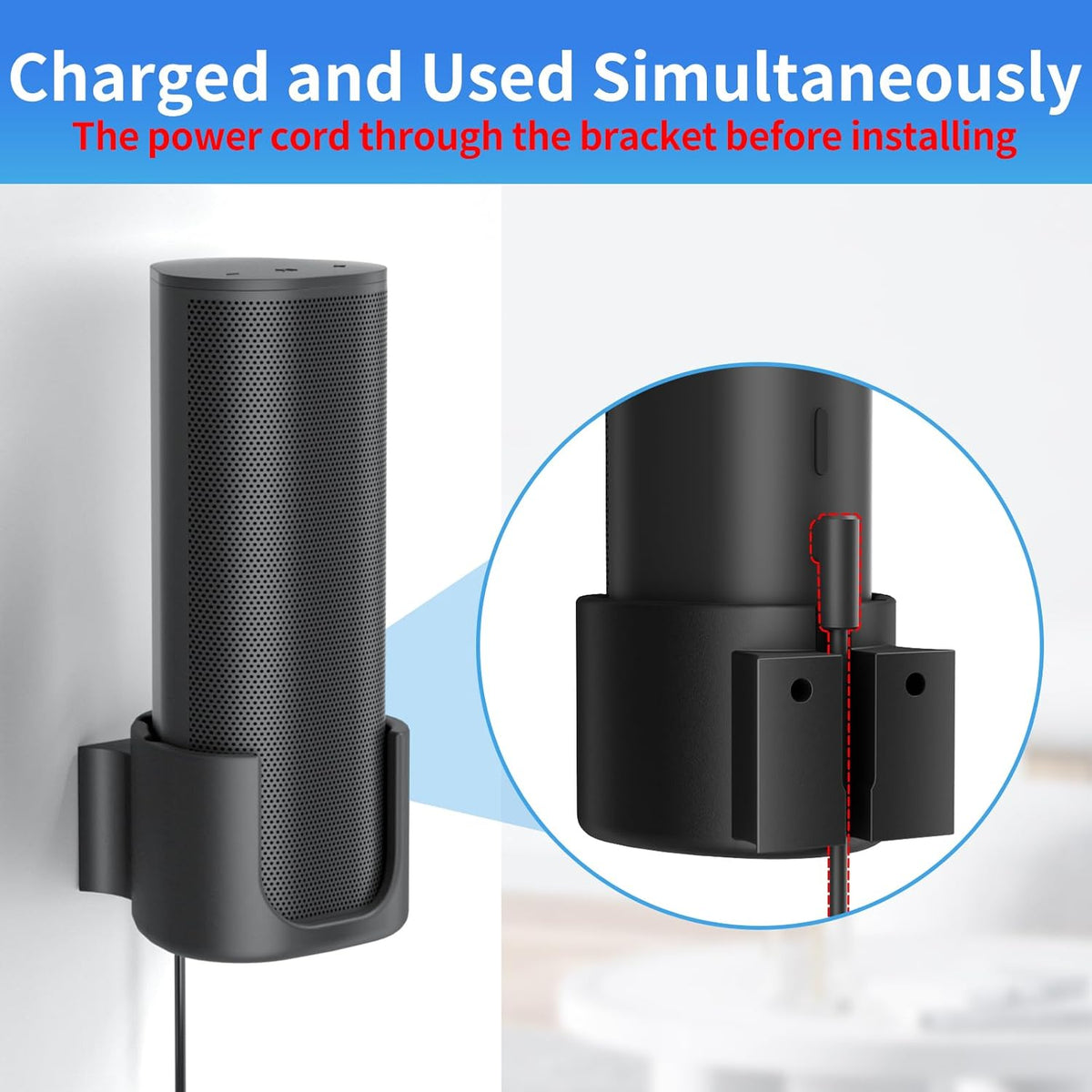 Sturdy Speaker Wall Mount for Sonos Roam 2, Roam SL - Space Saving Bracket Easy to Install, White - PuriLite