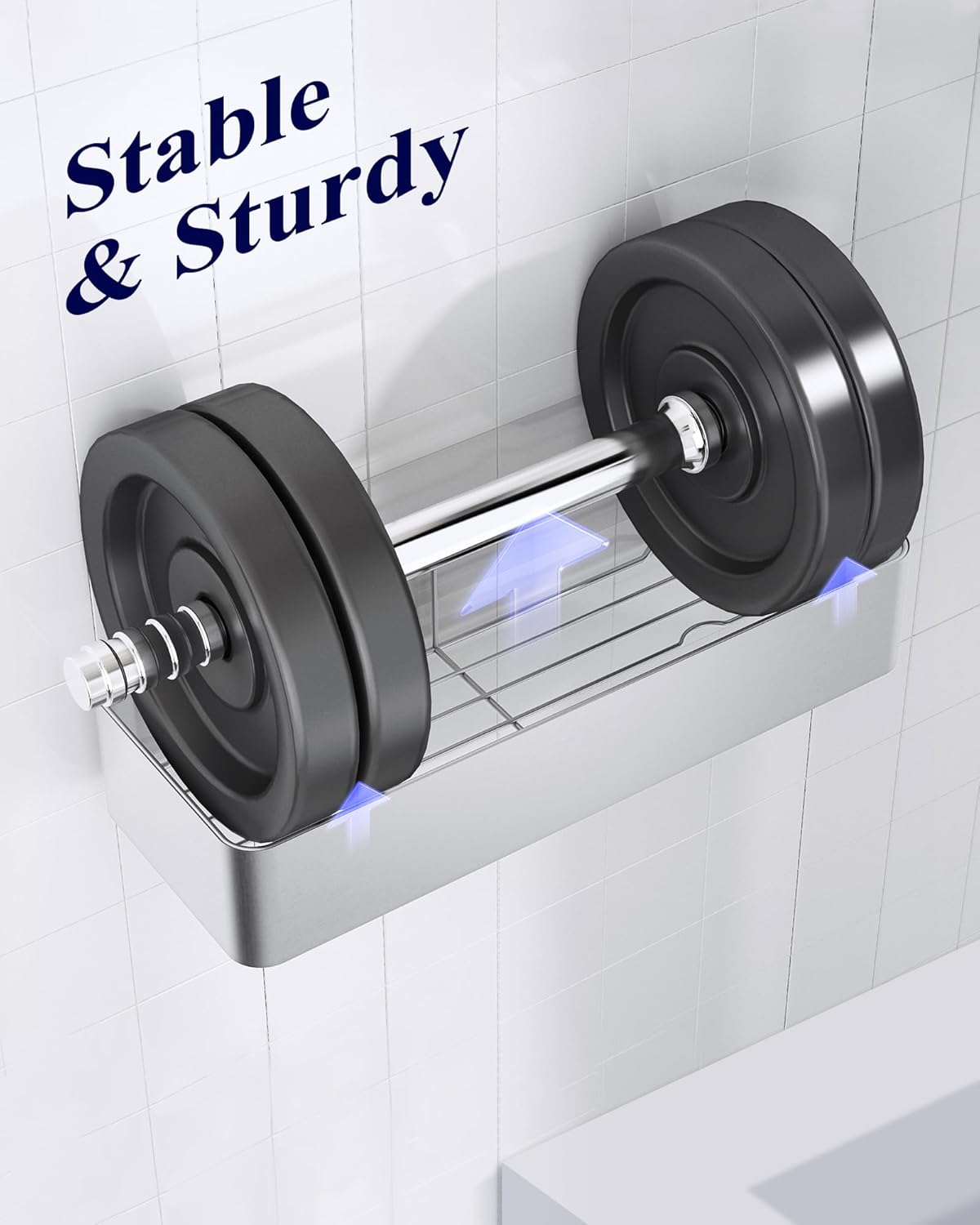 Kitsure Large Shower Caddy - 2 Pack Adhesive Shower Organizer, Drill-Free Shower Shelves for Inside Shower, Rustproof Bathroom Shelf Shower Shelf for Bathroom, Black - PuriLite