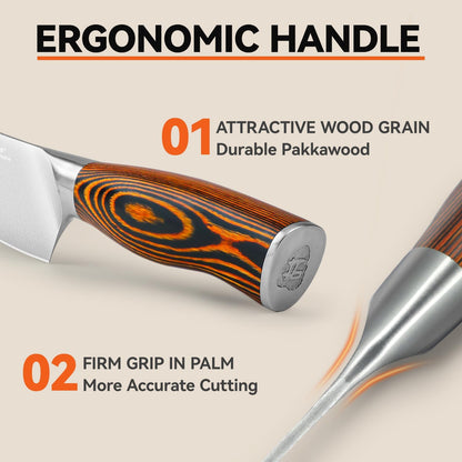 TUO Boning Knife - Razor Sharp Fillet Knife - High Carbon German Stainless Steel Kitchen Cutlery - Pakkawood Handle - Luxurious Gift Box Included - 7 inch - Fiery Phoenix Series - PuriLite