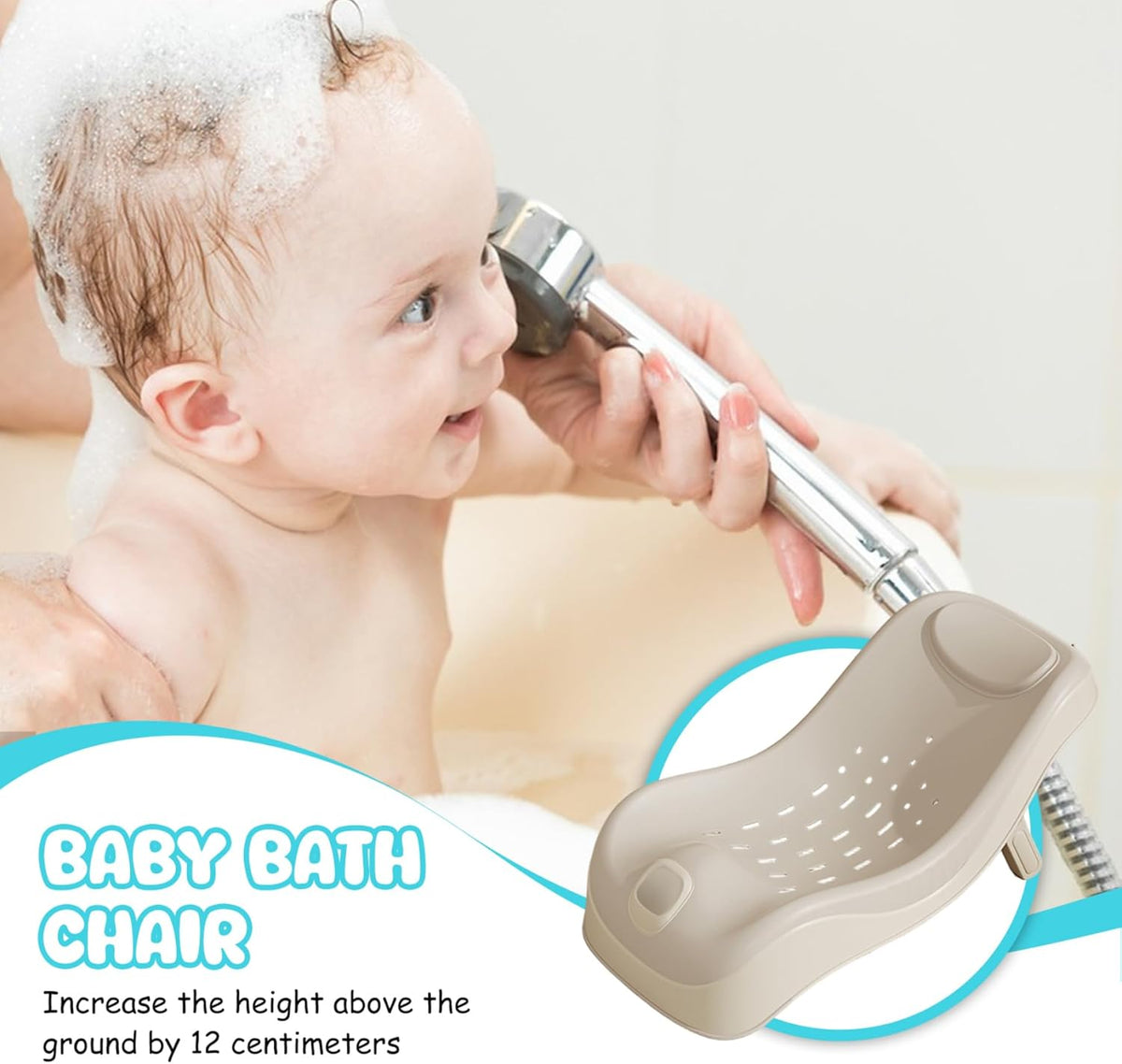 Baby Sink Bath, Adjustable Height Ergonomic Baby Bath Support with Temperature Reminder & Drainage Hole, Foldable Portable Infant Bathtub with Hook for Home Travel, Green, Sink Bather for - PuriLite
