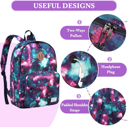 School Backpack, Kasqo 15.6 Inch Classic Lightweight Water-Resistant Backpack for Men Women Teens Girls Boys Kids to School, College, Travel, Work, Black - PuriLite