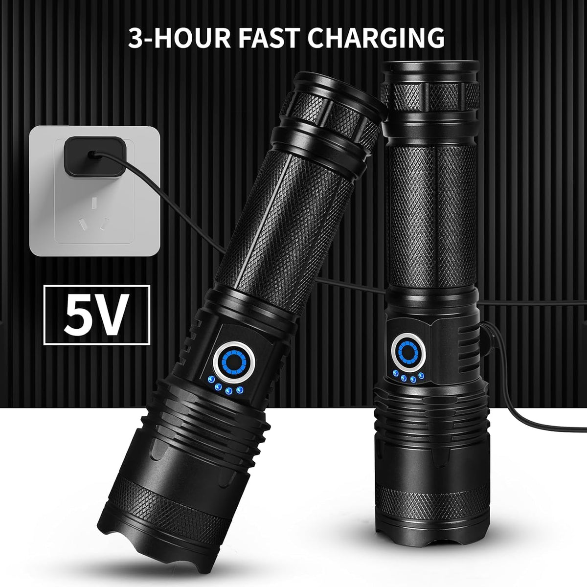 Rechargeable Flashlight 990000 High Lumens,Brightest LED Flashlights & 5 Modes,Powerful Flash Light,IPX6 Waterproof Super Bright Flashlight for Camping, Hiking - PuriLite