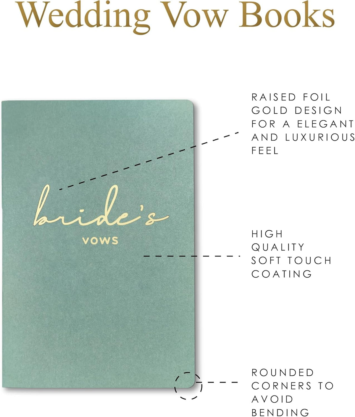 GroomBrideGifts Wedding Vow Book for His and Hers, Soft Touch, Perfectly Sized Bride and Groom Vow Books, Wedding Essentials, Wedding Registry Ideas, His and Hers Gifts - PuriLite