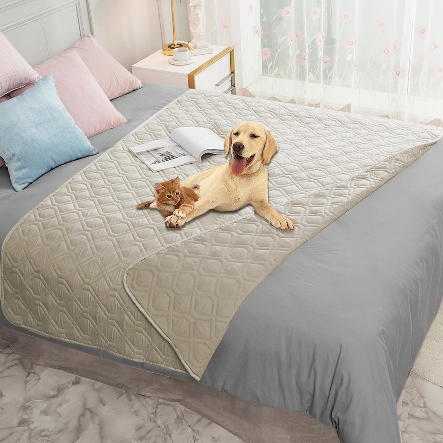 Ameritex Waterproof Dog Bed Cover Pet Blanket for Furniture Bed Couch Sofa Reversible - PuriLite