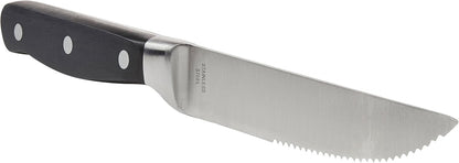 Amazon Basics Premium 8-Piece Kitchen Steak Knife Set, Black - PuriLite