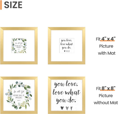 upsimples 11x14 Picture Frame, Display Pictures 8x10 with Mat or 11x14 Without Mat, Wall Hanging Photo Frames, Black - PuriLite
