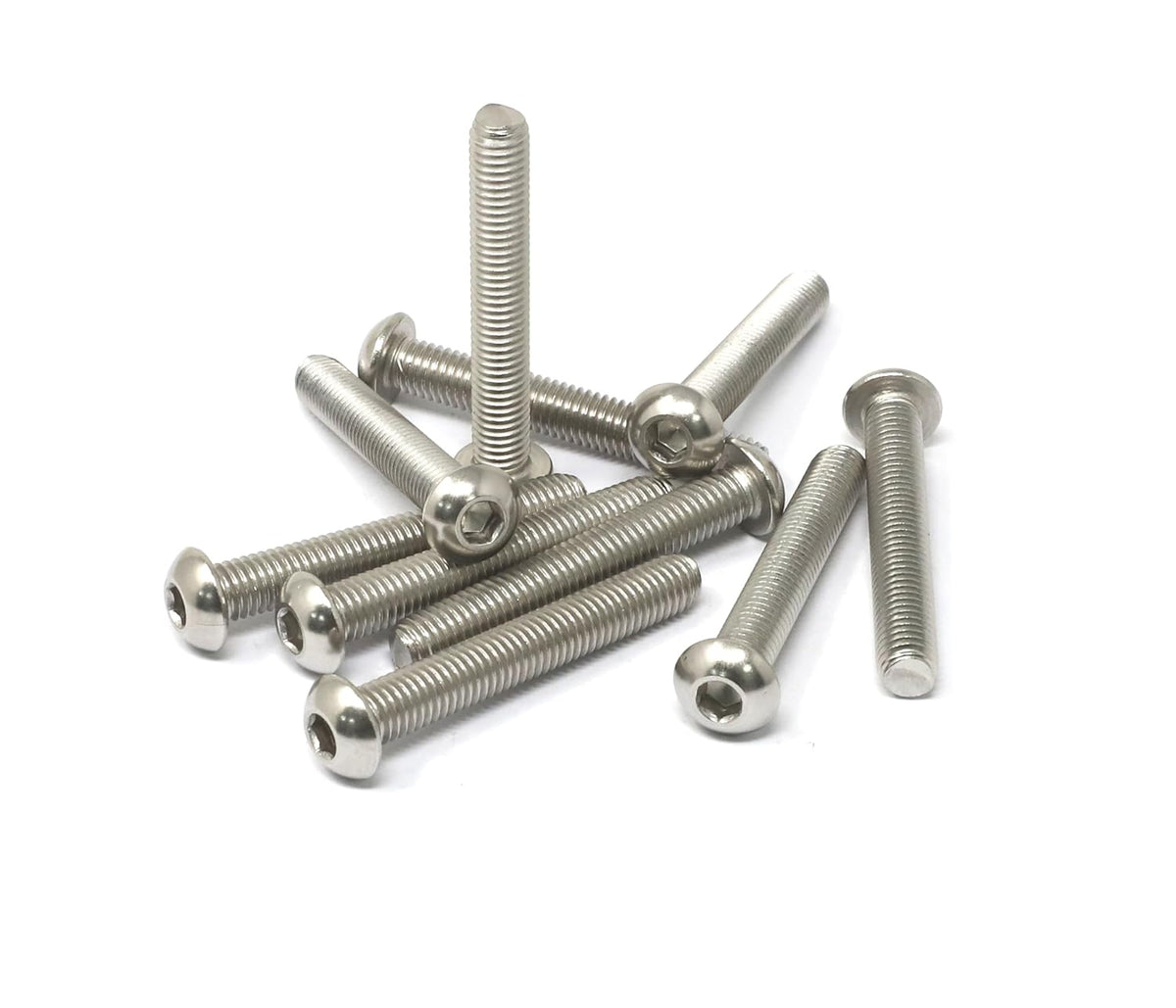 iexcell 50 Pcs M6 x 20mm Thread Pitch 1 mm Stainless Steel 304 Hex Socket Button Head Cap Screws Bolts Kit - PuriLite