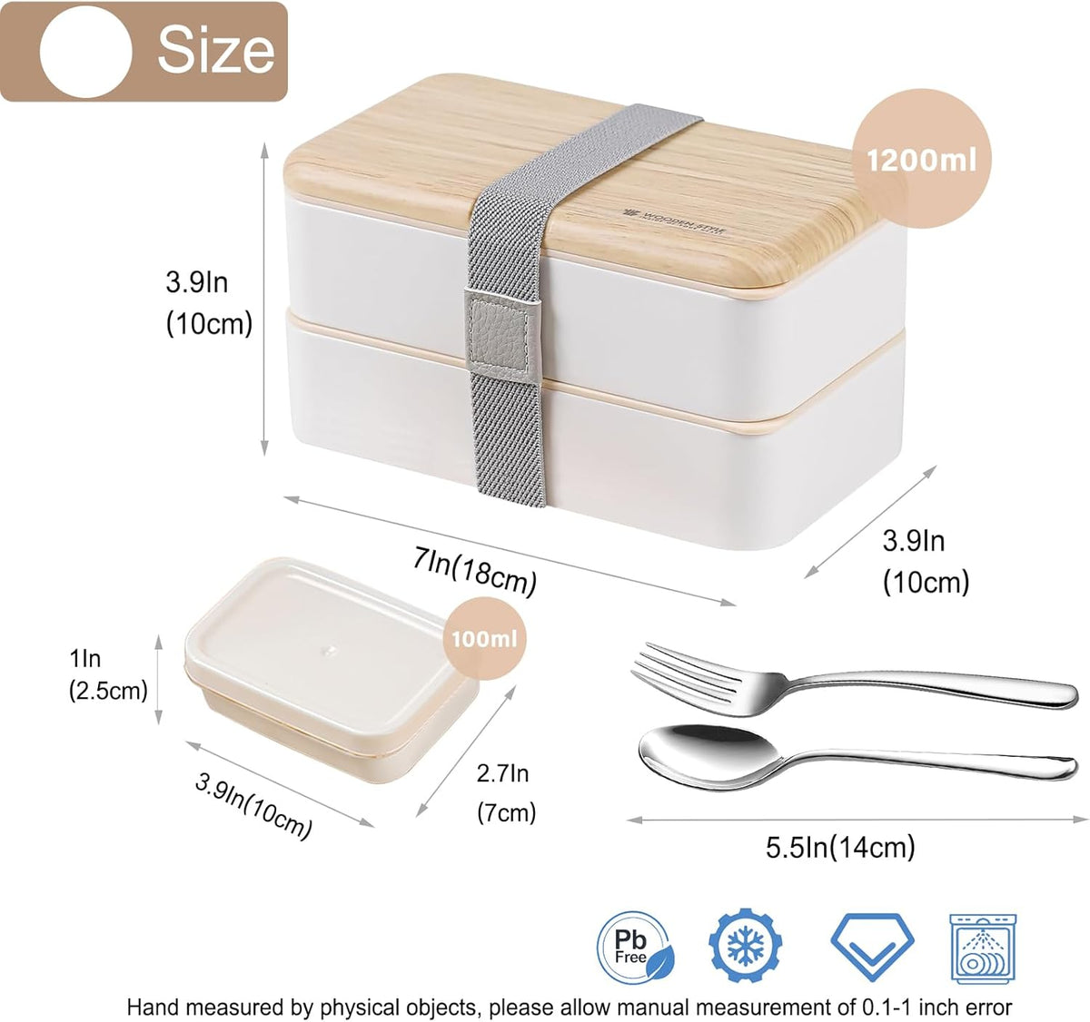 Original Bento Box Lunch Boxes Container Bundle Divider Japanese Style with Stainless Steel Utensils Spoon and Fork (Pink) - PuriLite