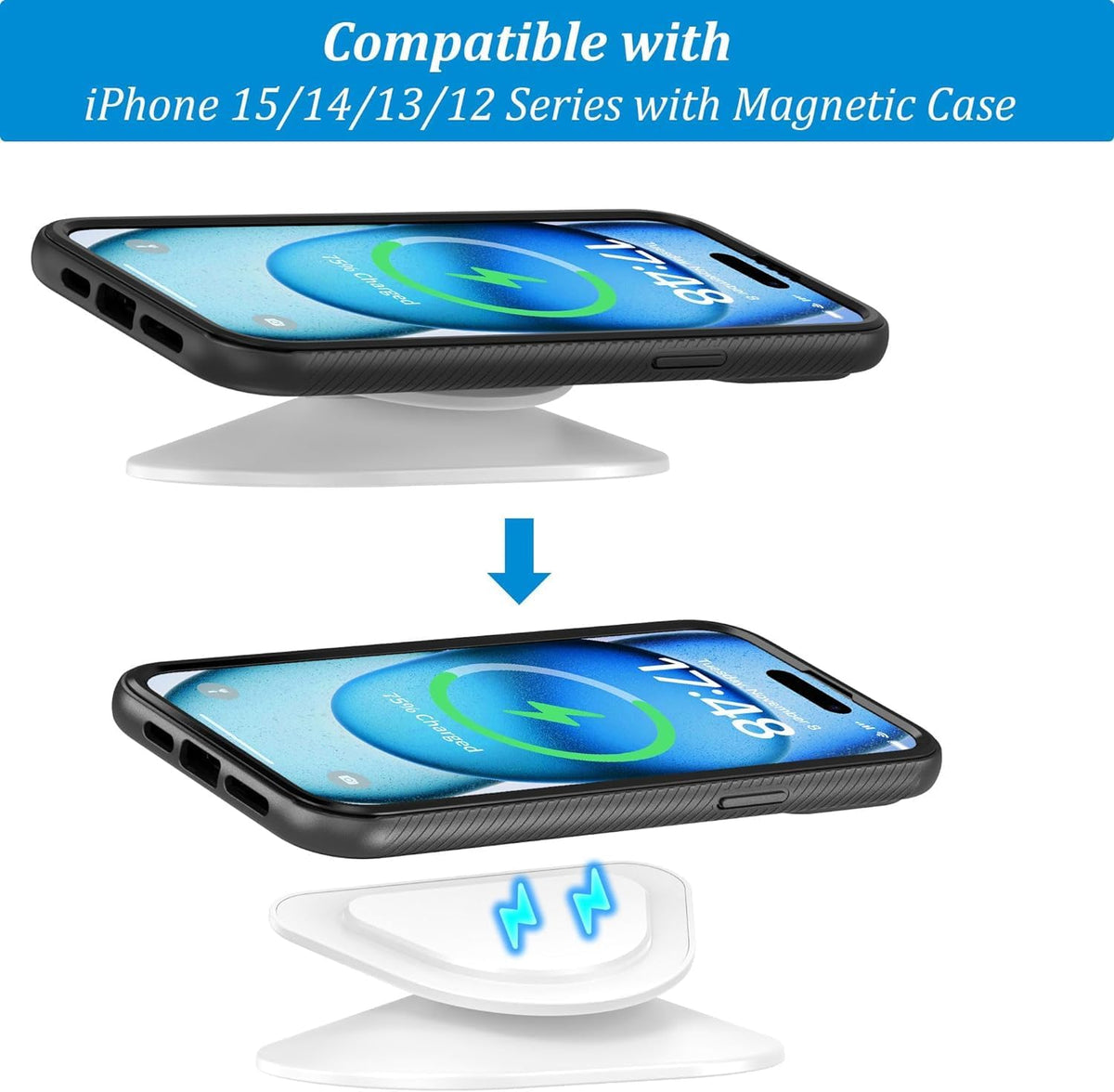 PlusAcc Stand for Show 5 (3rd Gen) - Adjustable Tilt Holder, Magnetic Table Stand Accessories Compatible with iPhone Models & Show 5 3rd Generation, Non-Slip Base (Black) - PuriLite
