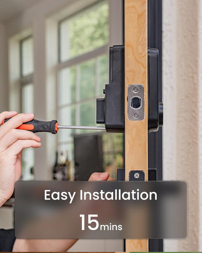 DESLOC B200 Fingerprint Smart Door Lock, Keyless Entry Door Lock, App Control, Easy Installation, Front Door Smart Deadbolt Lock, Touchscreen Keypad, Emergency Power Port, 12 Months Battery, IP54 - PuriLite