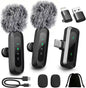 AXUAXU 2025 Upgraded Mini Wireless Lavalier Microphone with LED Display, USB-C Clip-on Mic for iPhone, iPad, Android, PC, Small Lapel Mic for Recording YouTube Video Podcast Vlog - PuriLite