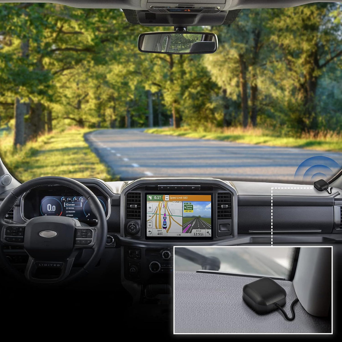 Bingfu Vehicle GPS Navigation Antenna Active GPS Antenna with Fakra C Right Angle Connector Compatible with Car Truck GPS Navigation Receiver System Factory DVD Stereo Head Unit - PuriLite