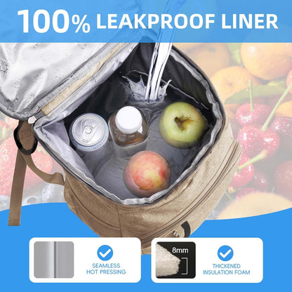 Bagtopia Camping Cooler Backpack 25 Cans, Leak Proof Insulated Thermal Bag, Beach Travel Picnic Lunch Backpack for Men Women - PuriLite