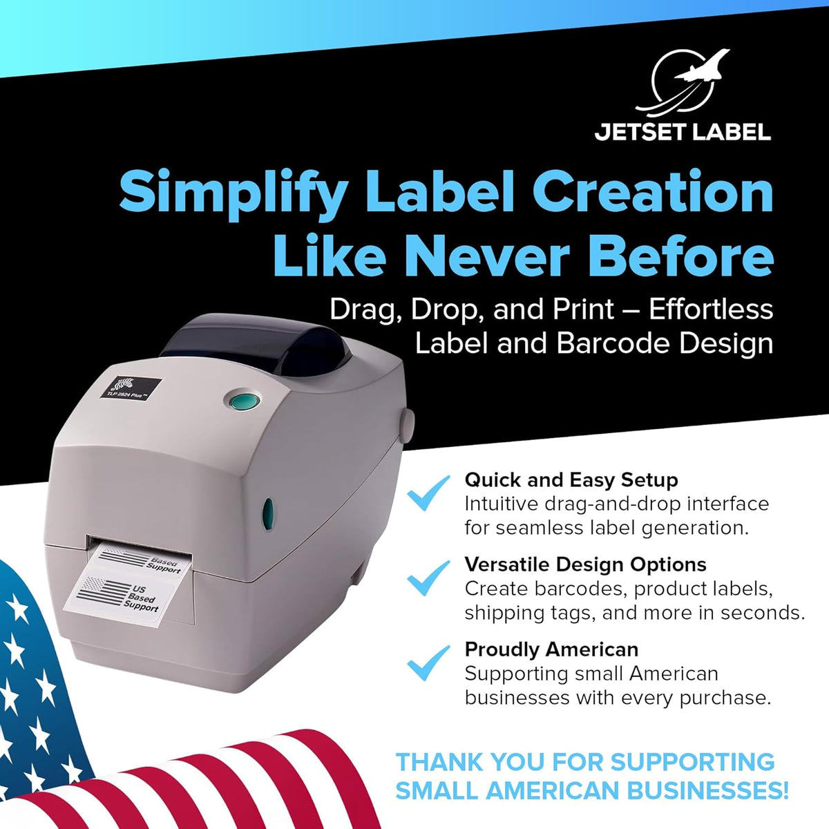 JetSet Label Zebra TLP 2824 Plus Thermal Transfer Desktop Monochrome Printer | 2 in Width | Serial & USB Port Connectivity 282P-101110-00 | Include Jetset Software - PuriLite