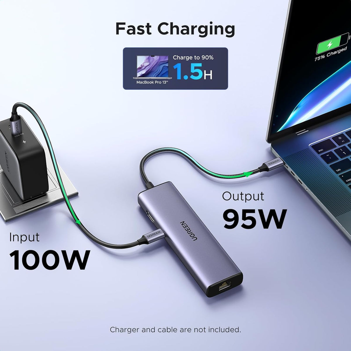 UGREEN Revodok USB C Hub 6-in-1, Type C Adapter with Gigabit to Ethernet Adapter, 4K HDMI, 100W PD, 3 USB 3.0, Compatible with MacBook, iPad, Dell, HP, Surface, Chromebook, Mac mini - PuriLite