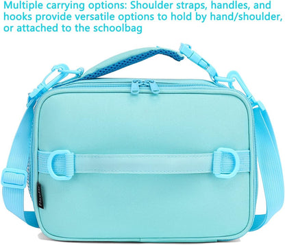 FlowFly Kids Lunch Box Insulated Soft Bag Mini Cooler Back to School Thermal Meal Tote Kit for Girls, Boys, Black - PuriLite