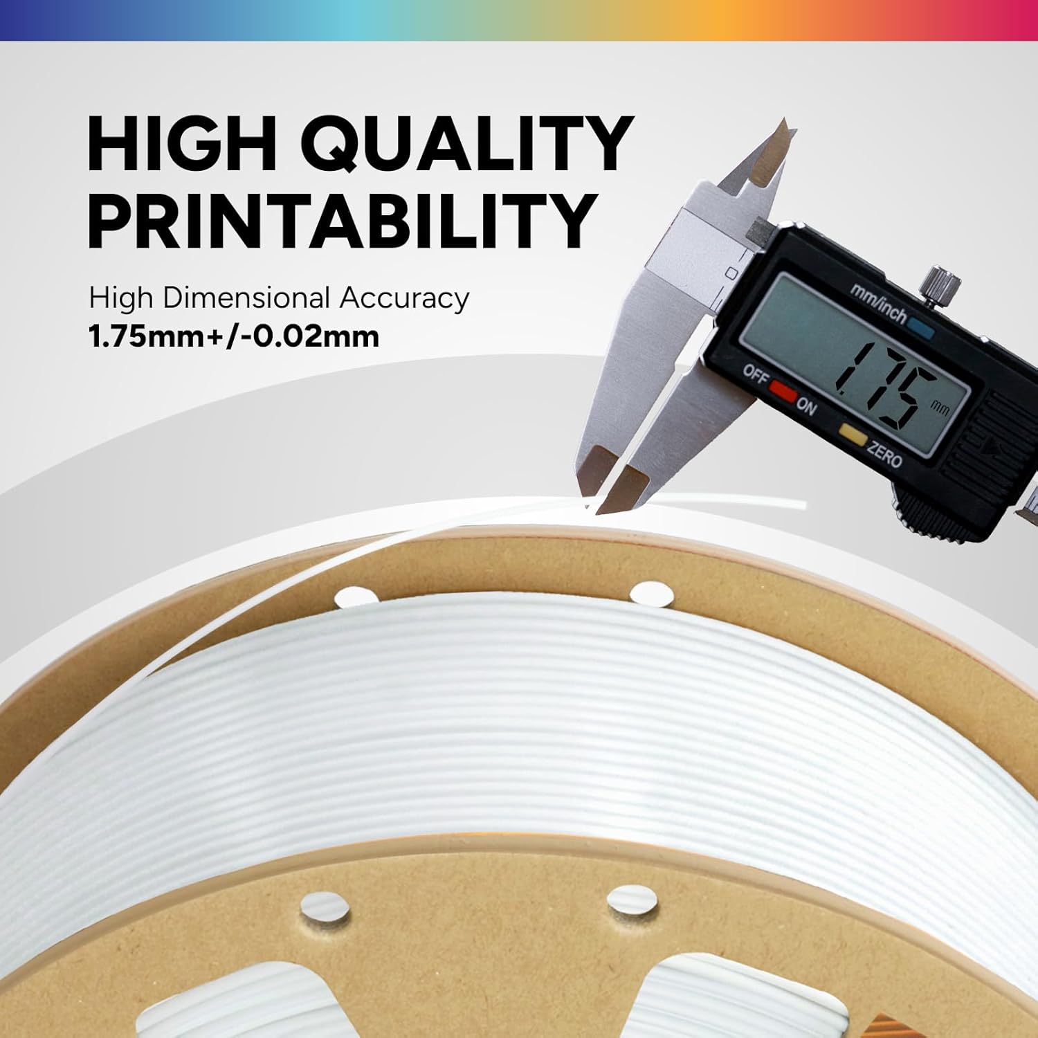 OVERTURE PLA Filament 1.75mm PLA 3D Printer Filament, 1kg Cardboard Spool (2.2lbs), Dimensional Accuracy +/- 0.02mm, Fit Most FDM Printer (Black 1-Pack) - PuriLite