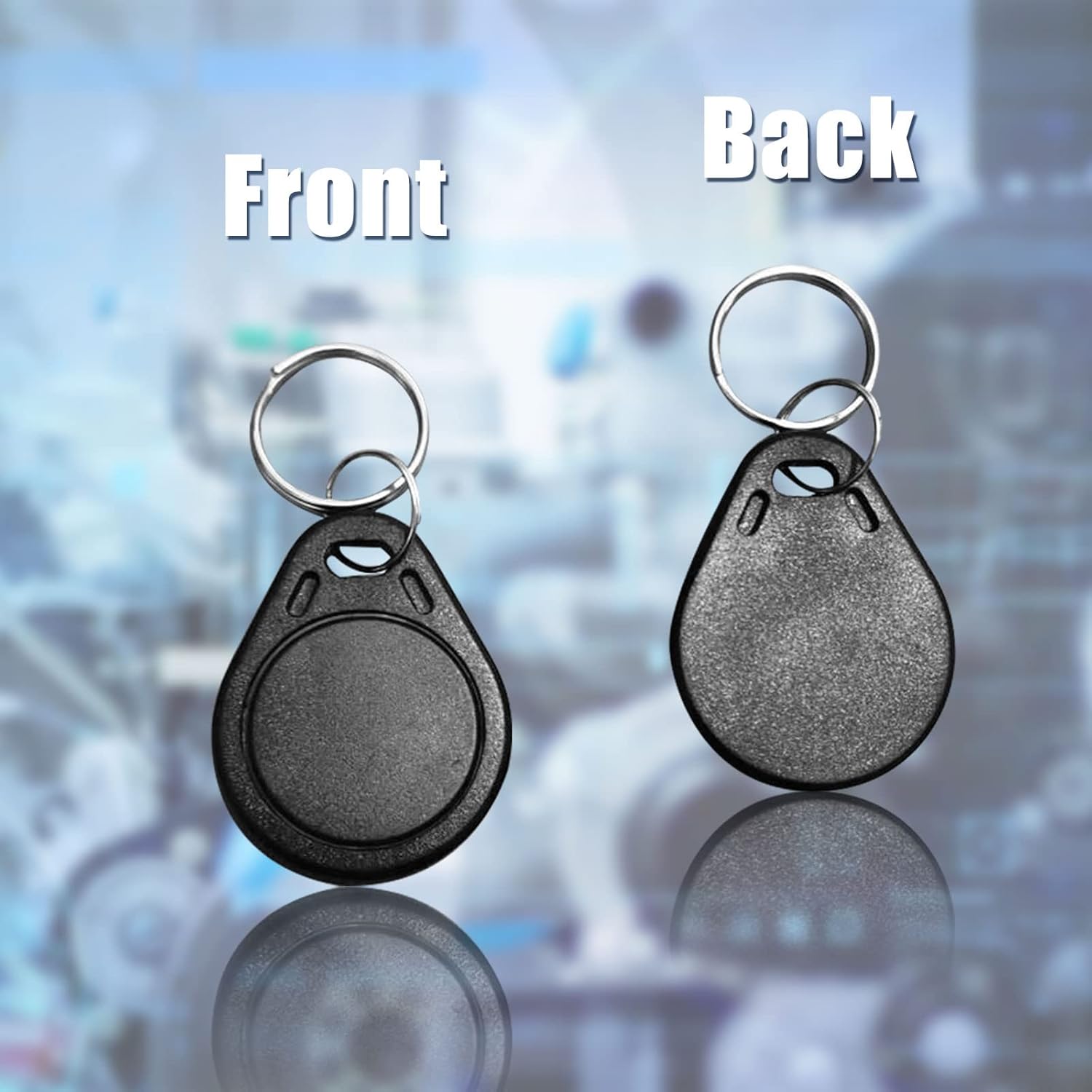 RFID Key Fobs 125KHz 50 PCS, T5577 Proximity ID Tag Rewritable Keypad Card Door Lock Entry Access Control System Fob Tag Wholesale (Black) - PuriLite