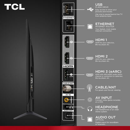 TCL 65-Inch Q65 QLED 4K UHD Smart TV with Google TV (65Q651G-CA, 2024 Model) Dolby Vision, Dolby Atmos, HDR Pro+, Game Accelerator Enhanced Gaming, Voice Remote, Works with Alexa, Streaming Television - PuriLite