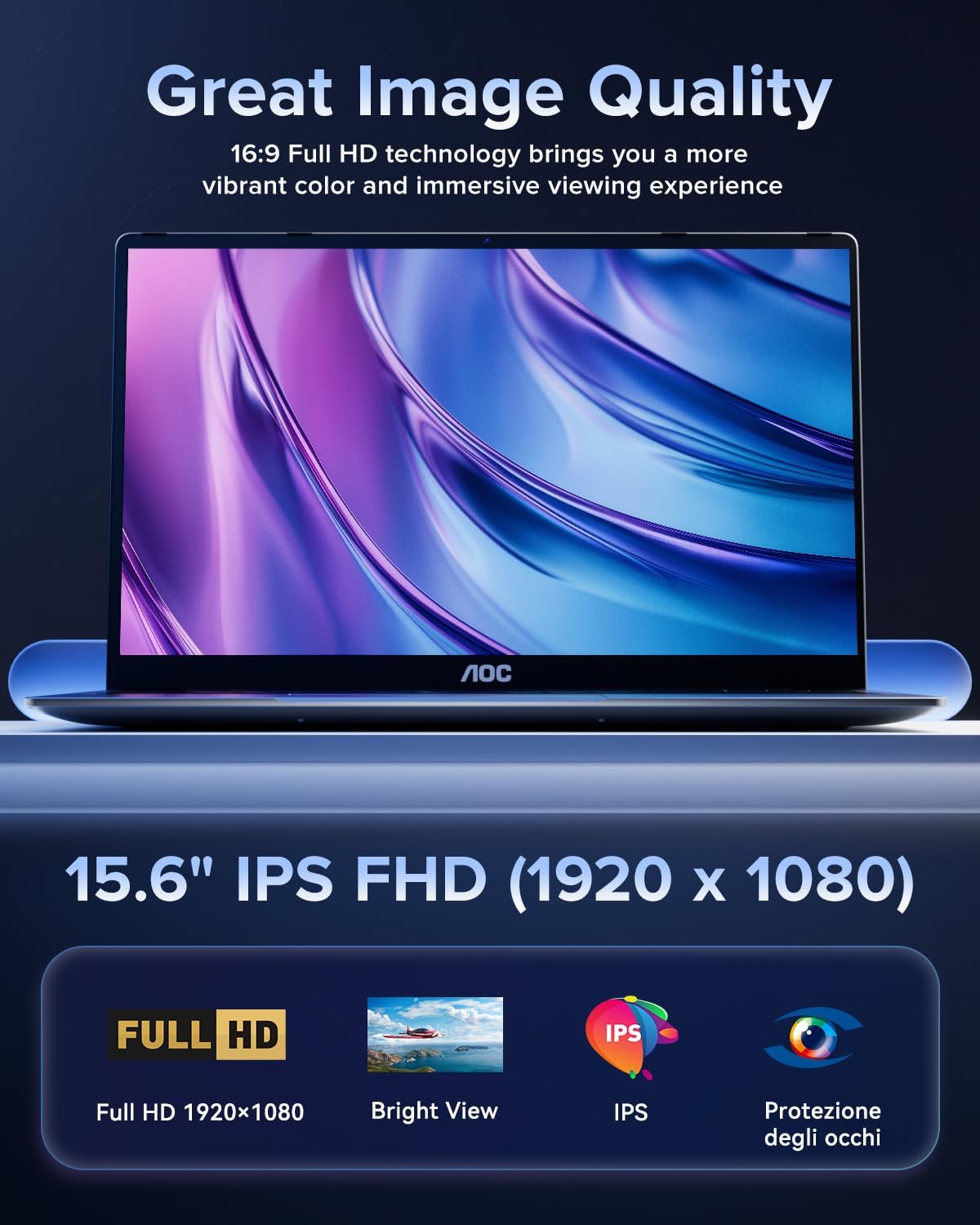 2025 AOC AX15 Laptop, 15.6-inch FHD (1920 x 1080) Display, Intel N97(4C/4T) Processor, 16GB DDR4 RAM, 512GB SSD, Windows 11 Pro, WiFi5, BT5.0, 38Wh Battery - PuriLite