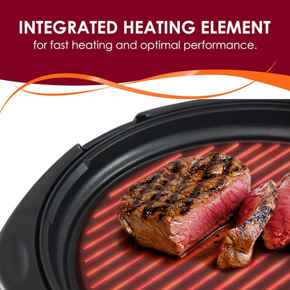 Elite Gourmet EMG6505G Smokeless Indoor Electric BBQ Grill with Glass Lid, Dishwasher Safe, PFOA-Free Nonstick, AdjCatable Temperature, Fast Heat Up, Low-Fat Meals Easy to Clean Design - PuriLite
