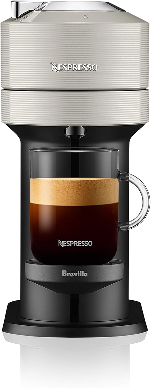 Nespresso Vertuo Next Coffee and Espresso Machine by Breville with Aeroccino Milk Frother - Light Grey - PuriLite