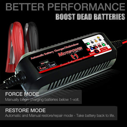 MOTOPOWER MP00205A 12V 800mA Fully Automatic Battery Charger/Maintainer - PuriLite