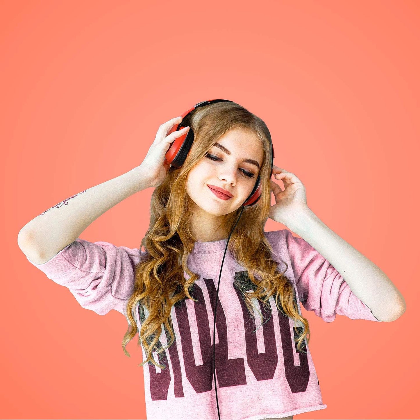 LORELEI X6 Over-Ear Headphones With Microphone, Lightweight Foldable & Portable Stereo Bass With 1.45M No-Tangle Wired for Smartphone Tablet MP3/4 (Black-Gold) - PuriLite