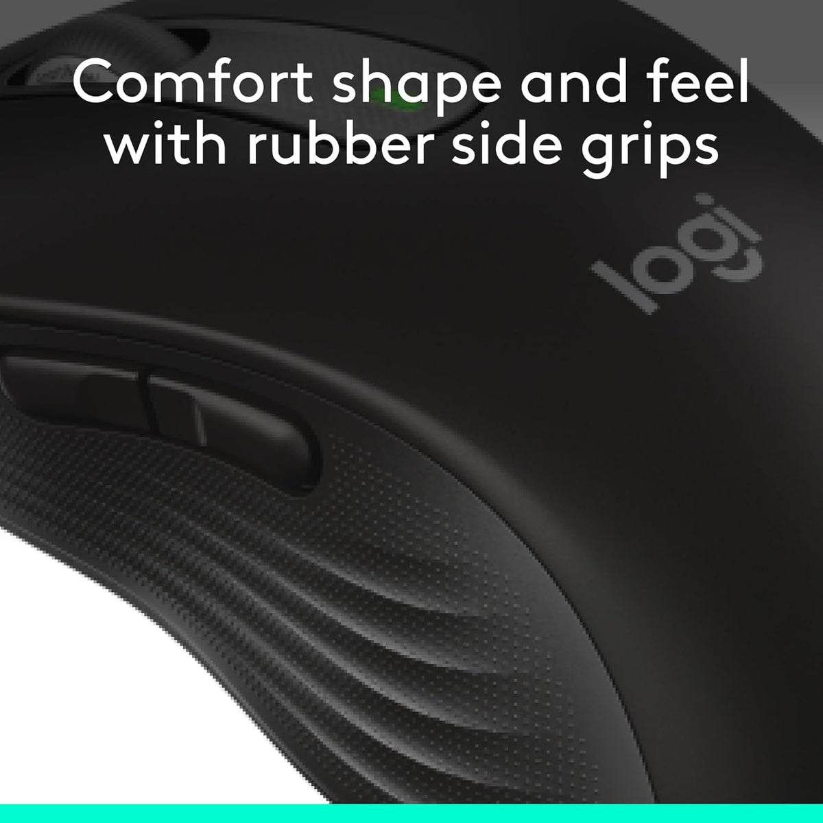 Logitech Signature M650 L Full Size Wireless Mouse - For Large Sized Hands, 2-Year Battery, Silent Clicks, Customizable Side Buttons, Bluetooth, for PC/Mac/Multi-Device/Chromebook - Black - PuriLite