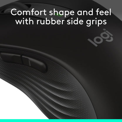 Logitech Signature M650 L Full Size Wireless Mouse - For Large Sized Hands, 2-Year Battery, Silent Clicks, Customizable Side Buttons, Bluetooth, for PC/Mac/Multi-Device/Chromebook - Black - PuriLite
