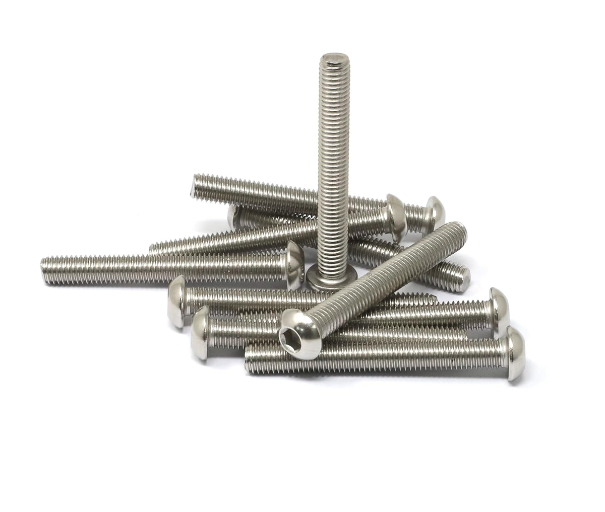 iexcell 50 Pcs M6 x 20mm Thread Pitch 1 mm Stainless Steel 304 Hex Socket Button Head Cap Screws Bolts Kit - PuriLite