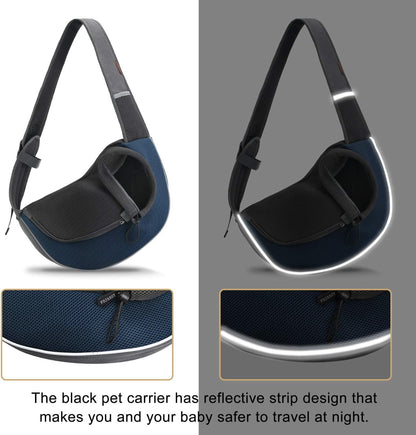 FDJASGY Pet Sling Carrier for Small Dogs Cats,Breathable Mesh Travelling Hand Free Puppy Backpack with Pouch and Adjustable Strap Carrier Grey - PuriLite