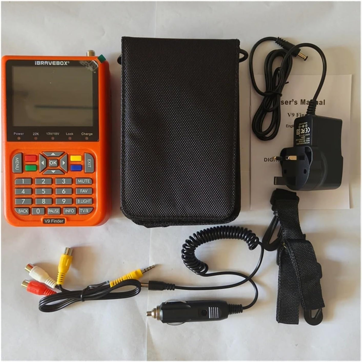 V9 Finder Digital Satellite Finder LCD Satellite Finder Digital Satellite Finder 3.5 Inch DVB-S/S2 H.265(Black) - PuriLite