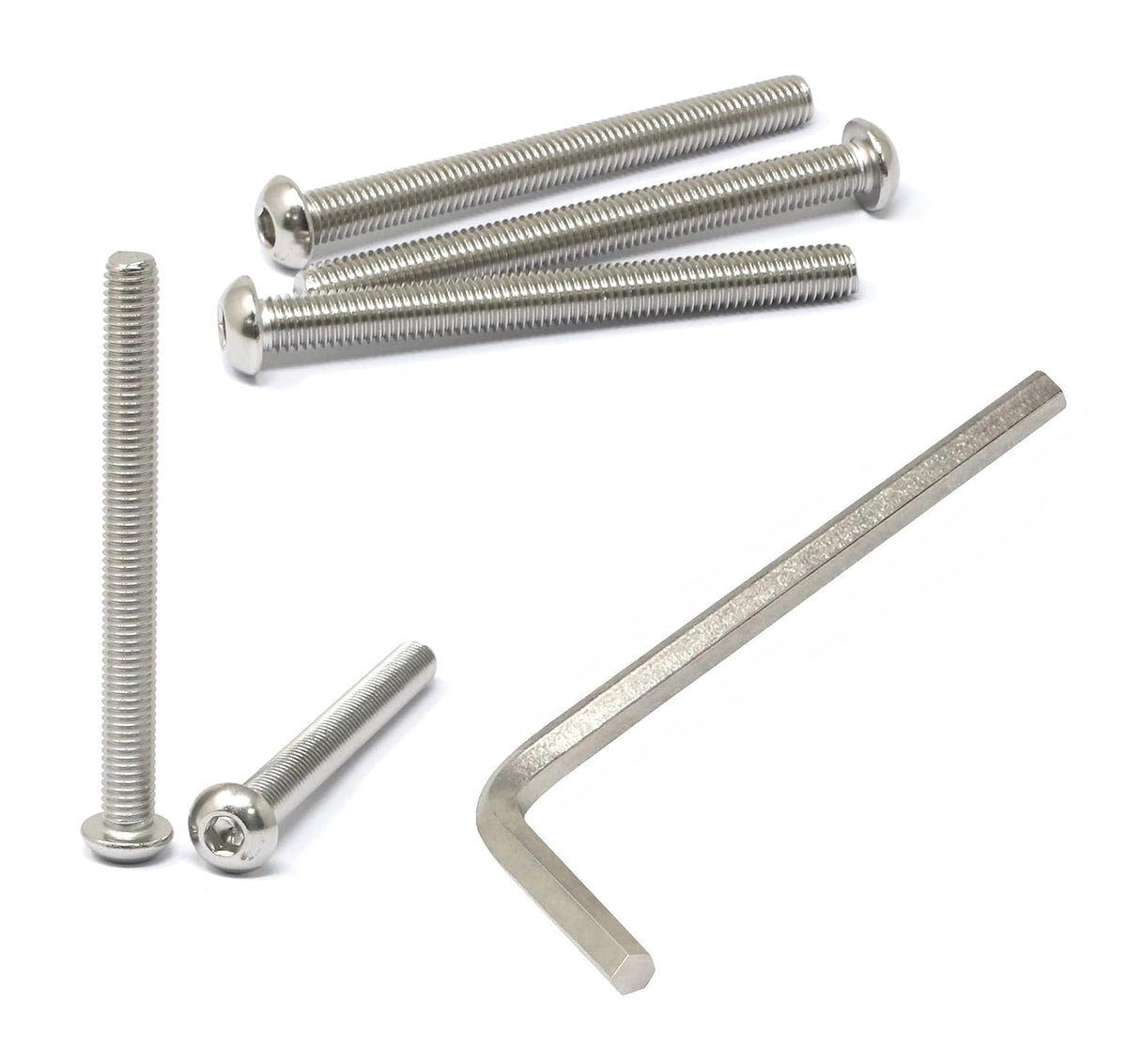iexcell 50 Pcs M6 x 20mm Thread Pitch 1 mm Stainless Steel 304 Hex Socket Button Head Cap Screws Bolts Kit - PuriLite