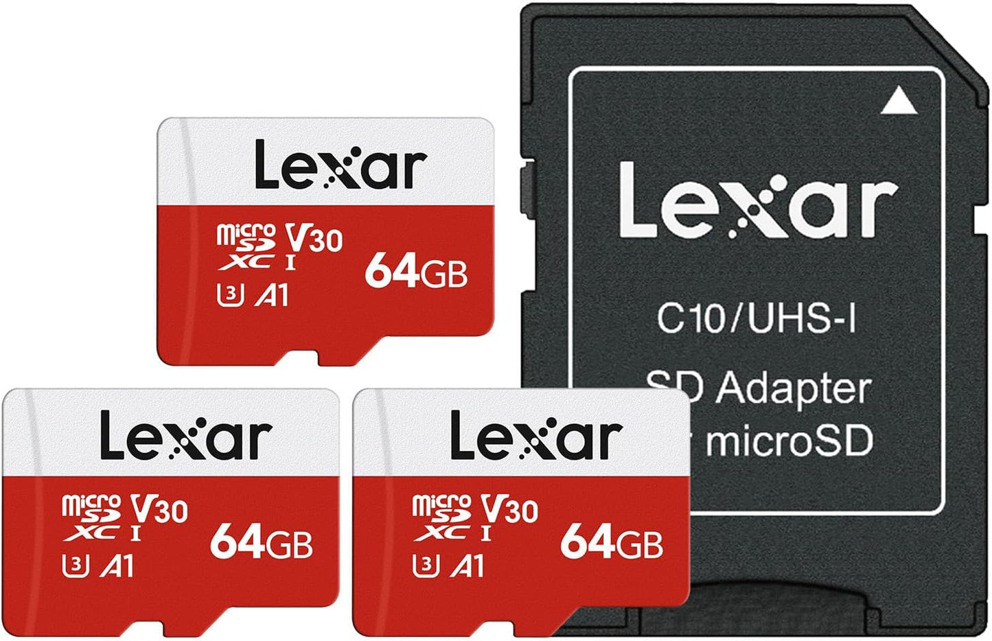 Lexar E-Series 128GB Micro SD Card 5 Pack, microSDXC UHS-I Flash Memory Card with Adapter, 100MB/s, C10, U3, A1, V30, Full HD, 4K UHD, High Speed TF Card - PuriLite