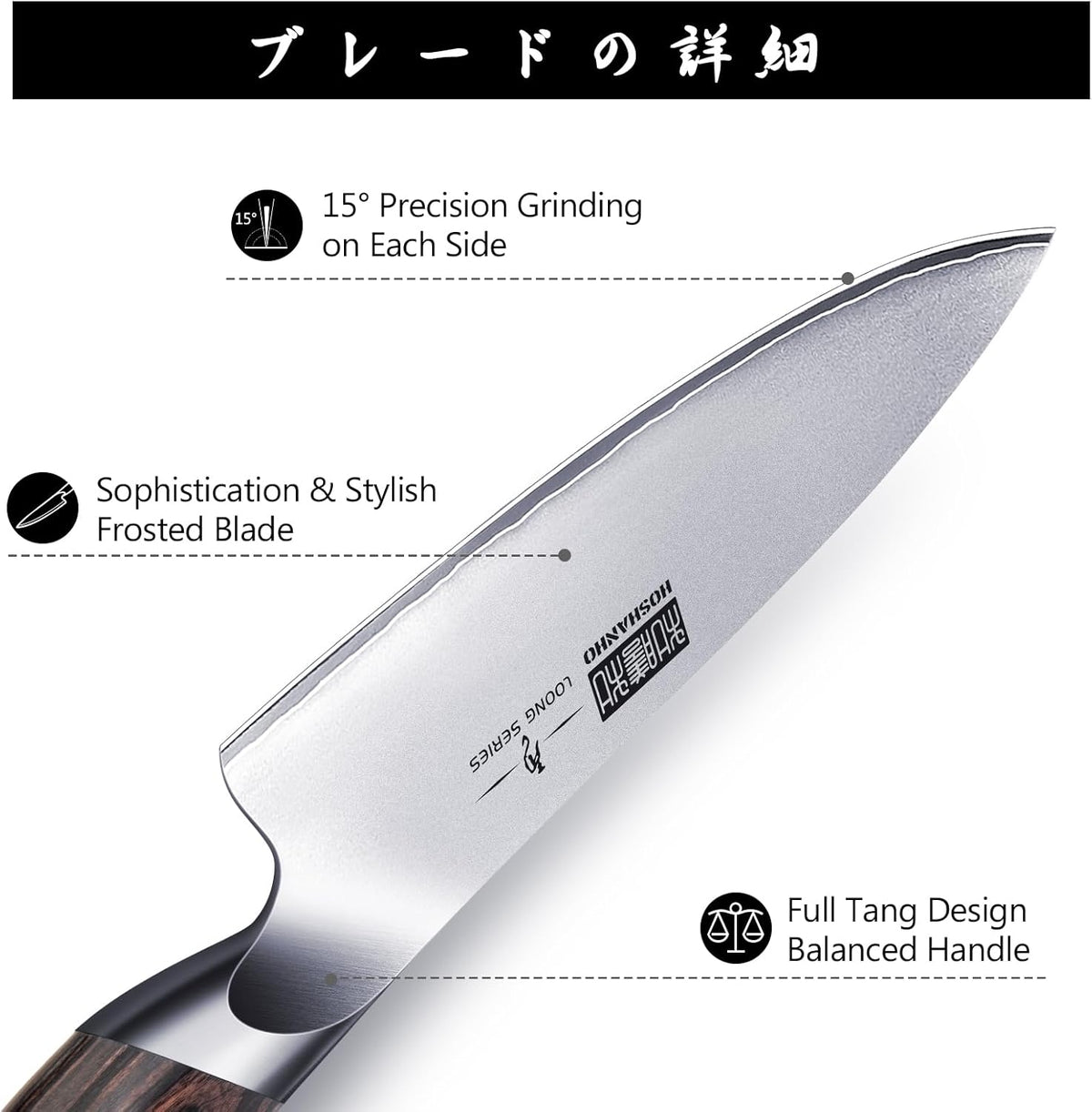 HOSHANHO 16-Piece Knife Set, Japanese High Carbon Stainless Steel Kitchen Knife Set, Ultra Sharp Chef Knife Block Set with Sharpener - PuriLite
