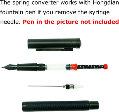 Asvine 5 Pack Fountain Pen Ink Syringe Filler, Spring Converter with Removable Blunt Needle Tip - PuriLite