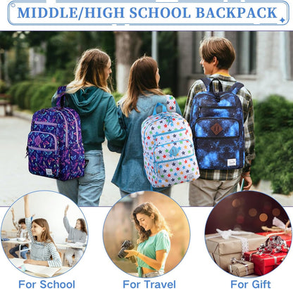 School Backpack for Men Women,Vaschy Lightweight School Bag Bookbag Casual Daypack for High School/College/Teens/Travel/Work - PuriLite